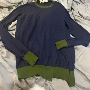 Marni Navy and Olive Crewneck Sweater
